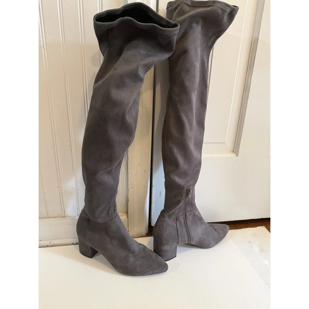 Stylish Gray Women Over the Knee Boots By Target‎ Size US 7.5 Faux Suede